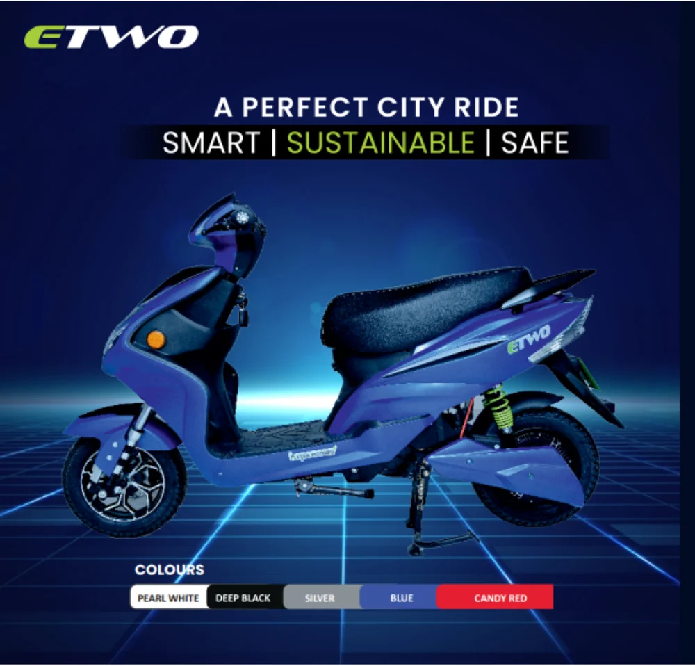E Two Blue Electric Scooter, Top Speed: 30